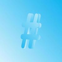 tagmarkering of hashtag 3d vector