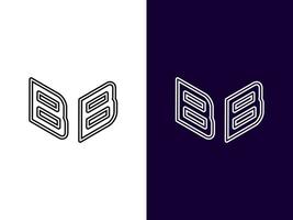 beginletter bb minimalistisch en modern 3D-logo-ontwerp vector