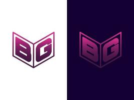 beginletter bg minimalistisch en modern 3D-logo-ontwerp vector