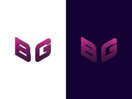 beginletter bg minimalistisch en modern 3D-logo-ontwerp vector