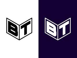 beginletter bt minimalistisch en modern 3D-logo-ontwerp vector