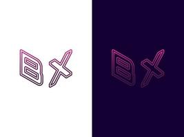 beginletter bx minimalistisch en modern 3D-logo-ontwerp vector