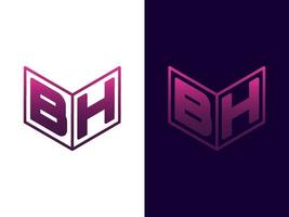 beginletter bh minimalistisch en modern 3D-logo-ontwerp vector