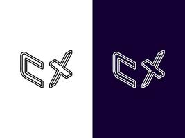 beginletter cx minimalistisch en modern 3D-logo-ontwerp vector