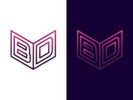beginletter bd minimalistisch en modern 3D-logo-ontwerp vector