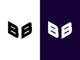beginletter bb minimalistisch en modern 3D-logo-ontwerp vector