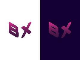 beginletter bx minimalistisch en modern 3D-logo-ontwerp vector