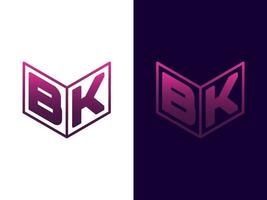 beginletter bk minimalistisch en modern 3D-logo-ontwerp vector