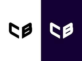 beginletter cb minimalistisch en modern 3D-logo-ontwerp vector