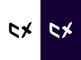 beginletter cx minimalistisch en modern 3D-logo-ontwerp vector
