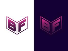 beginletter bf minimalistisch en modern 3D-logo-ontwerp vector