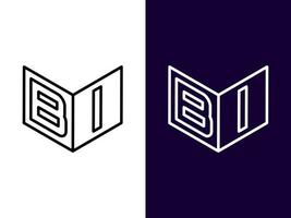 beginletter bi minimalistisch en modern 3D-logo-ontwerp vector