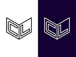 beginletter cl minimalistisch en modern 3D-logo-ontwerp vector