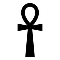 koptisch kruis ankh pictogram zwarte kleur illustratie vlakke stijl eenvoudige afbeelding vector