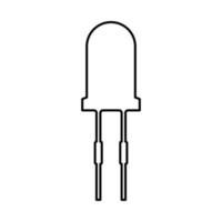 lichtdiode het is een zwart pictogram. vector