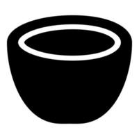 kokosnoot pictogram zwarte kleur illustratie vlakke stijl eenvoudige afbeelding vector