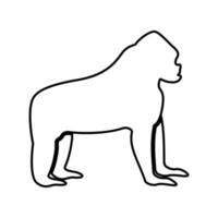 gorilla het is een zwart pictogram. vector