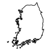 kaart van zuid-korea pictogram zwarte kleur illustratie vlakke stijl eenvoudige afbeelding vector