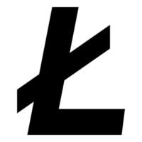 litecoin pictogram zwarte kleur illustratie vlakke stijl eenvoudige afbeelding vector