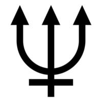 neptunus symbool pictogram zwarte kleur illustratie vlakke stijl eenvoudige afbeelding vector