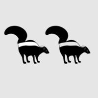 skunk het is een zwart pictogram. vector