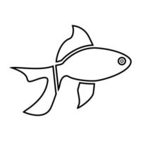 vis zwarte kleur pictogram. vector