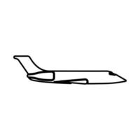 privé vliegtuig het is een zwart pictogram. vector
