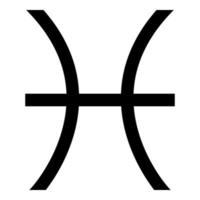 vissen symbool dierenriem pictogram zwarte kleur illustratie vlakke stijl eenvoudige afbeelding vector