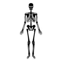 menselijk skelet pictogram zwarte kleur illustratie vlakke stijl eenvoudige afbeelding vector