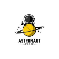 astronaut logo vector op witte achtergrond