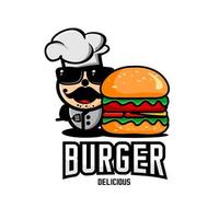 chef-kok hamburger vector