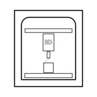 3D-printer zwarte kleur pictogram. vector