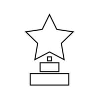 trofee ster winnaar award het is een zwart pictogram. vector