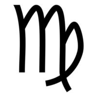 maagd symbool dierenriem pictogram zwarte kleur illustratie vlakke stijl eenvoudige afbeelding vector