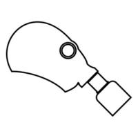 gasmasker of inhalator pictogram zwarte kleur illustratie vlakke stijl eenvoudige afbeelding vector