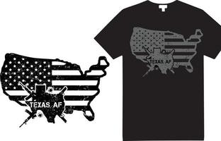 Amerika en Texas t-shirtontwerp met pistool en geweer vector