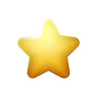 3D-pictogram gouden ster geïsoleerd op een witte achtergrond. vector illustratie