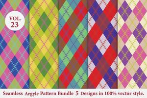 argyle patroon vector bundel 5 ontwerpen traditionele, stof textuur achtergrond