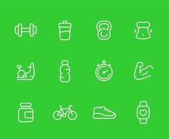 fitness pictogrammen, lijn set vector