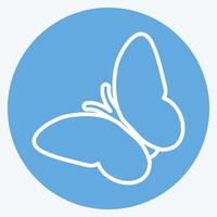 vlinder vliegen pictogram in trendy blauwe ogen stijl geïsoleerd op zachte blauwe achtergrond vector