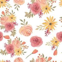 aquarel roze bloem bloemen naadloos patroon vector