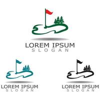 golfveld vectorillustratie, golf logo, sport ontwerp op witte achtergrond vector