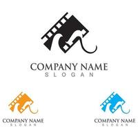 film film strip logo sjabloon vector geïsoleerde illustratie witte achtergrond