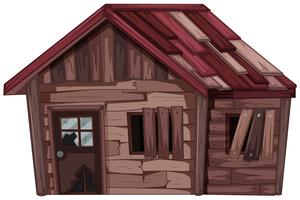 Oud houten huis in slechte staat vector