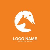 logo shirmp en giraffe pictogram symbool vectorillustratie vector