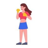 een perfect design-icoon van vrouwelijke bokser vector