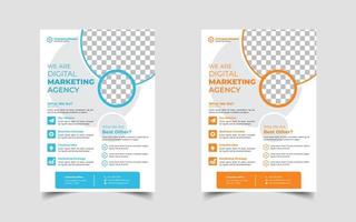 digitale marketing en zakelijke flyer ontwerpsjabloonontwerp, conferentie- of evenementflyer vector