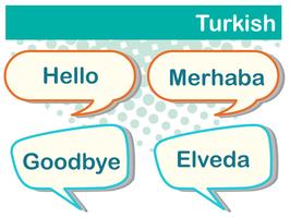Verschillende uitdrukkingen in de Turkse taal vector