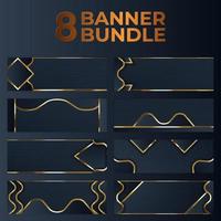 set van gouden bannerontwerp met minimalistische moderne stijl gouden luxe vector