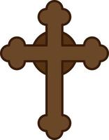 Jezus kruis gevuld overzicht pictogram vector